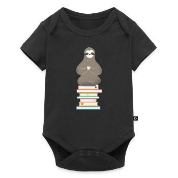 Sloth Bookworm Reader Gift Idea - Baby Premium short-sleeve bodysuit - black - Front