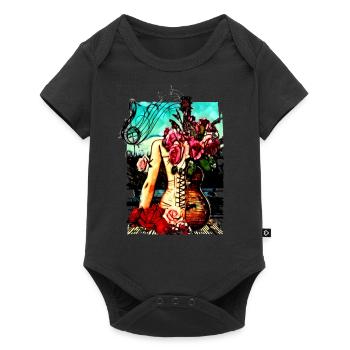 guitare hanches - Body à manches courtes Premium Bébé - noir - Devant