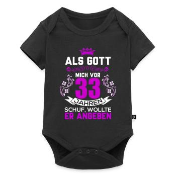 33 Geburtstag - Baby Premium Kurzarmbody - Schwarz - Vorne