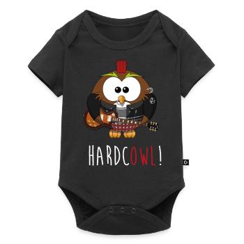 hibou doux! Hardcowl! Hibou drôle drôle drôle mignon - Body à manches courtes Premium Bébé - noir - Devant