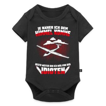 Flieger je näher ich dem Himmel komme - Baby Premium Kurzarmbody - Schwarz - Vorne