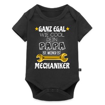 Mein Papa ist Mechaniker - Baby Premium Kurzarmbody - Schwarz - Vorne