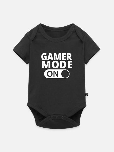 MODE ON GAMER - Baby Premium Kurzarmbody - Schwarz