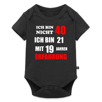 Bin 21 mit Erfahrung 40 - Baby Premium Kurzarmbody - Schwarz - Vorne