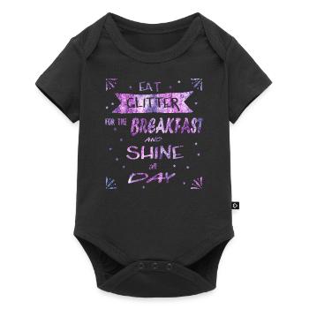 Eat Glitter radiate Unicorn queen - Baby Premium short-sleeve bodysuit - black - Front