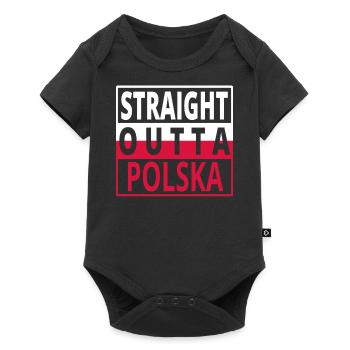 Straight Outta POLOGNE pologne polska .png - Body à manches courtes Premium Bébé - noir - Devant