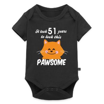 Il a fallu 51 ans pour regarder ce pawsome - Body à manches courtes Premium Bébé - noir - Devant