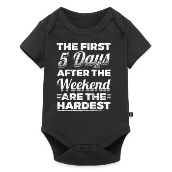 Parti drôle T-shirt Les 5 premiers jours - Body à manches courtes Premium Bébé - noir - Devant