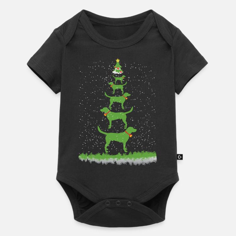Labbi Weihnachtsbaum - Baby Premium Kurzarmbody - Schwarz