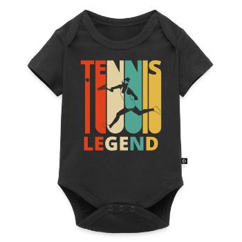 Vintage Retro Tennis-Legenden-Geschenke für Tennisliebhaber - Baby Premium Kurzarmbody - Schwarz - Vorne