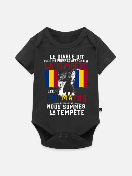 Tempête Roumains - Body à manches courtes Premium Bébé - noir