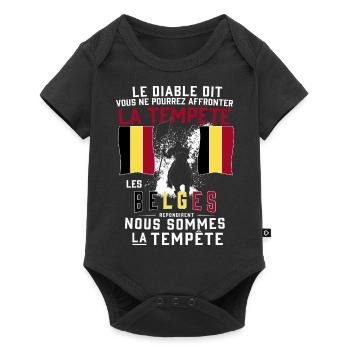 Tempête Belges - Body à manches courtes Premium Bébé - noir - Devant