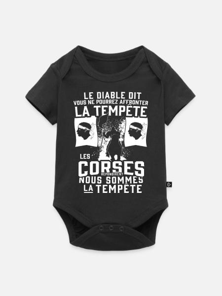 Tempête Corses - Body à manches courtes Premium Bébé - noir
