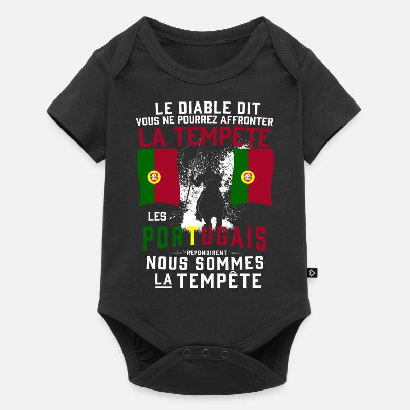 Tempête Portugais - Body à manches courtes Premium Bébé - noir