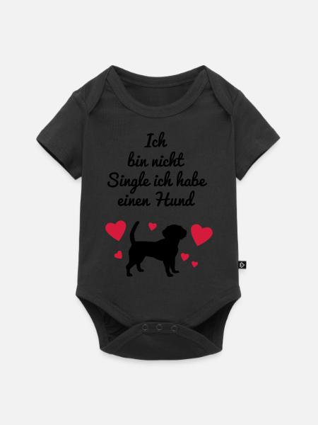 Ich bin nicht Single ich habe einen Hund! - Baby Premium Kurzarmbody - Schwarz