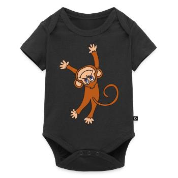 Monkey chimpanzee - Baby Premium short-sleeve bodysuit - black - Front