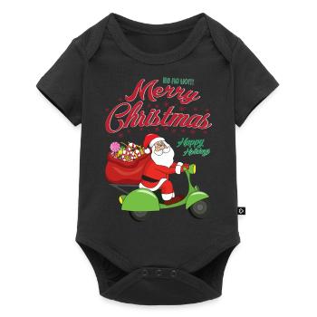 Noël Moto Père Noël Père Noël - Body à manches courtes Premium Bébé - noir - Devant