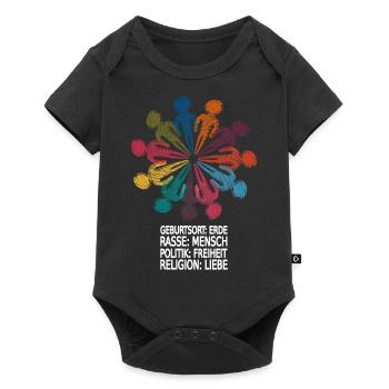 Gegen Rassismus - Baby Premium Kurzarmbody - Schwarz - Vorne