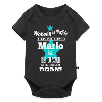 Nom des hommes de Mario cadeaux cool prénoms - Body à manches courtes Premium Bébé - noir - Devant