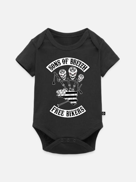 sons of breizh bikers 3 - Body à manches courtes Premium Bébé - noir