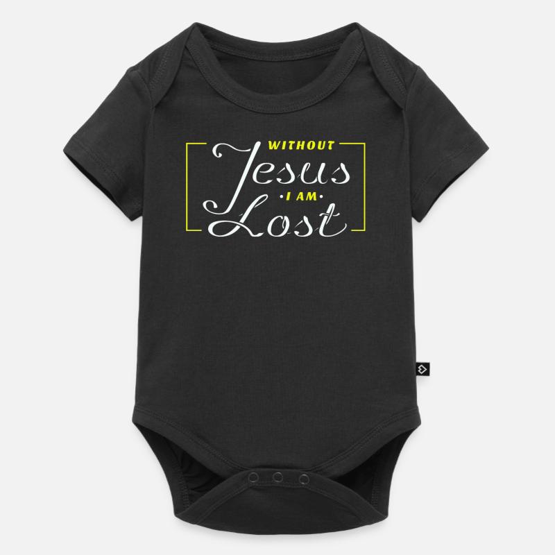 Jésus - Sans Jésus je suis perdu - Jésus - Body à manches courtes Premium Bébé - noir