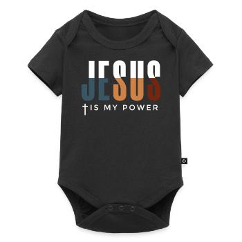 Jésus est mon pouvoir - Jésus Christ - Christ - Body à manches courtes Premium Bébé - noir - Devant