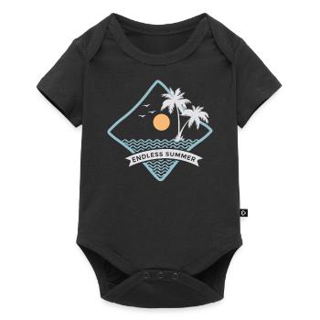Summer - eternal summer - sun - palm trees - Baby Premium short-sleeve bodysuit - black - Front