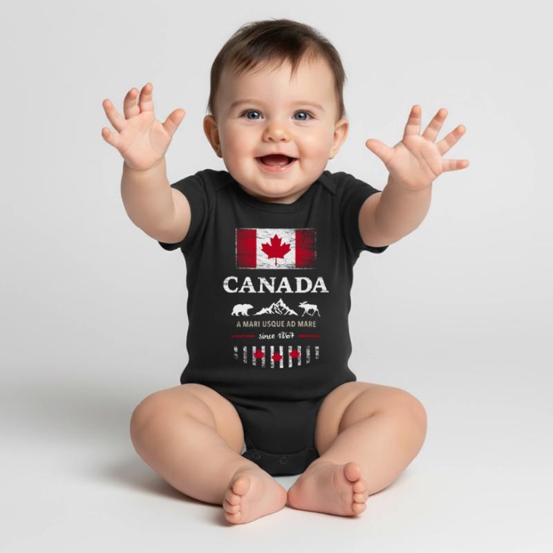Canada Canada America maple leaf flag flag Baby Premium short-sleeve bodysuit