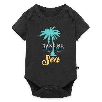 Nimm mich mit zum Meer - Baby Premium Kurzarmbody - Schwarz - Vorne