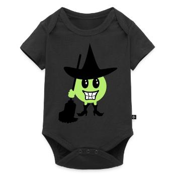 Émoticône sorcière / Witch Halloween Emoji (b, 3c) - Body à manches courtes Premium Bébé - noir - Devant