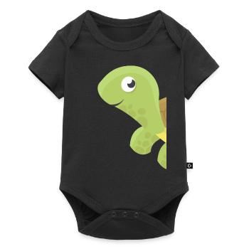 Funny turtle - Baby Premium short-sleeve bodysuit - black - Front