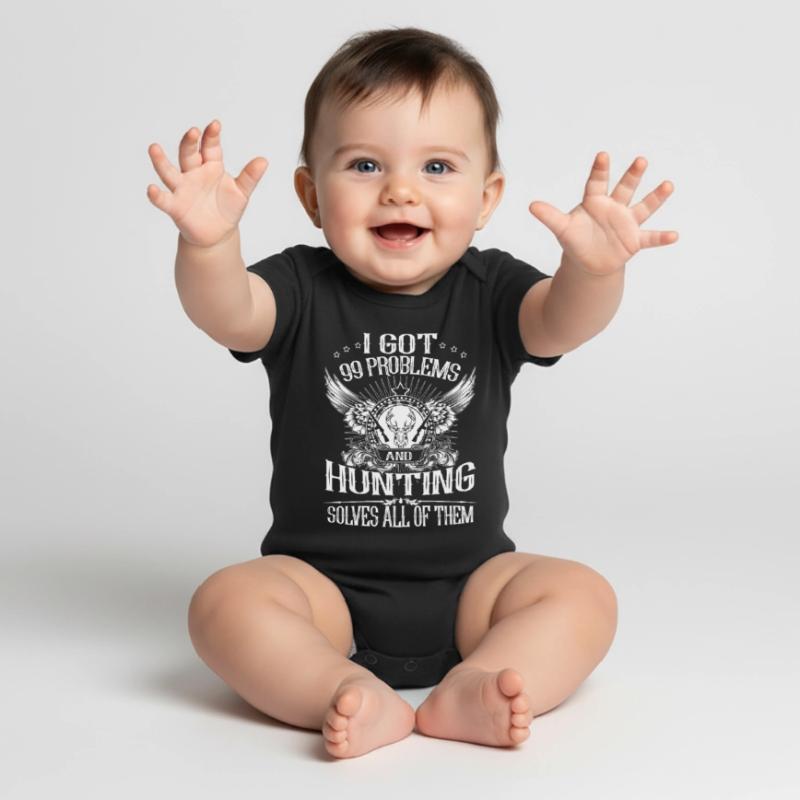Hunting Solves Problem Baby Premium short-sleeve bodysuit