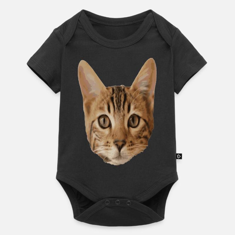 Cat head - Baby Premium short-sleeve bodysuit - black