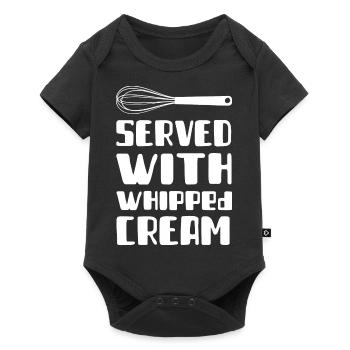 Served with whipped cream - avec crème fouettée - Body à manches courtes Premium Bébé - noir - Devant