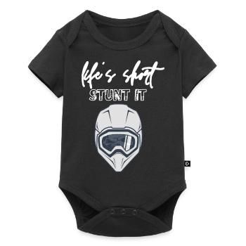 life s short MTB STUNT IT BMX - Baby Premium short-sleeve bodysuit - black - Front