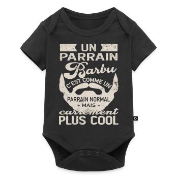 Un parrain barbu c'est comme un parrain normal - Body à manches courtes Premium Bébé - noir - Devant