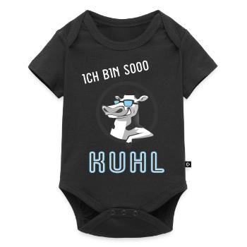 Ich bin so cool. Kuhl, Kuh - Baby Premium Kurzarmbody - Schwarz - Vorne