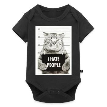 Cat Hates People - Baby Premium short-sleeve bodysuit - black - Front