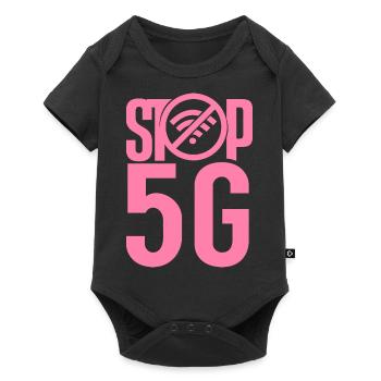 Stops 5G adversary network radiation cellular - Baby Premium short-sleeve bodysuit - black - Front