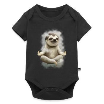 SLOTH MEDITATE FINAL - Baby Premium short-sleeve bodysuit - black - Front