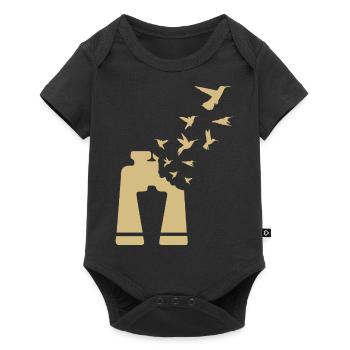 Birdwatcher Binoculars Vintage Birdwatcher - Baby Premium short-sleeve bodysuit - black - Front