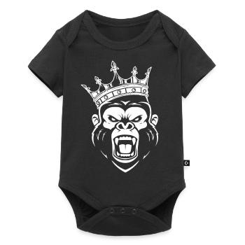 roi gorille singe humour homme animal singe - Body à manches courtes Premium Bébé - noir - Devant