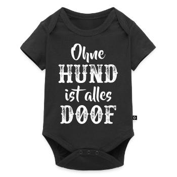 Hund Hunde lustige Sprüche Hundeliebe Hundehalter - Baby Premium Kurzarmbody - Schwarz - Vorne