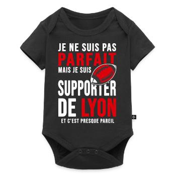supporter rugby stade Lyon club humour rugby lou - Body à manches courtes Premium Bébé - noir - Devant