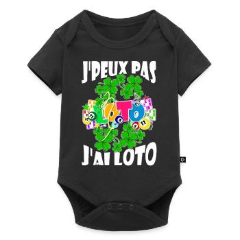 j'peux pas j'ai loto cochon pig, carte - Body à manches courtes Premium Bébé - noir - Devant