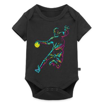 Handball Player Striker Jump Shot Goalkeeper - Baby Premium short-sleeve bodysuit - black - Front