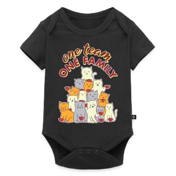 team family cat coffee work colleagues party - Baby Premium short-sleeve bodysuit - black - Front