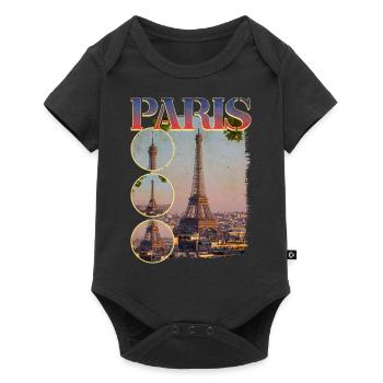 Paris France Ville Skyline Accueil Amour - Body à manches courtes Premium Bébé - noir - Devant