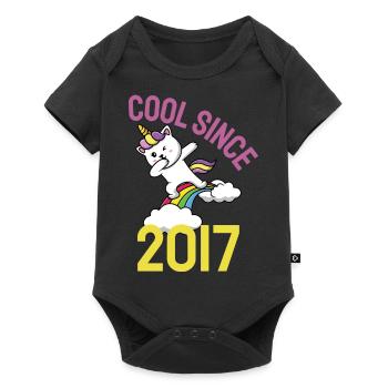 Cool seit 2017 Dabbing Katze 5. Geburtstag - Baby Premium Kurzarmbody - Schwarz - Vorne