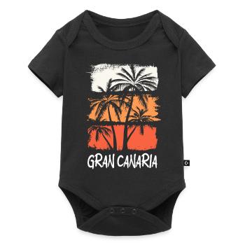 Gran Canaria Summer Sun Beach Sea Palm Trees - Baby Premium short-sleeve bodysuit - black - Front